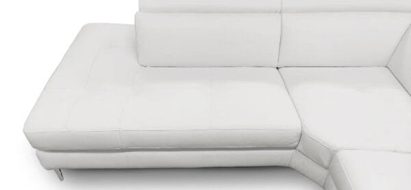Lamod Italia Viola - Italian Contemporary Grey Leather Right Facing Sectional Sofa - Image 3