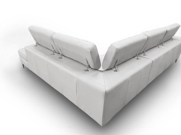 Lamod Italia Viola - Italian Contemporary Grey Leather Right Facing Sectional Sofa - Image 4