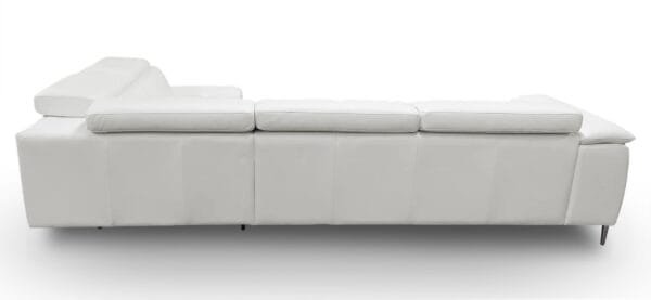 Lamod Italia Viola - Italian Contemporary Grey Leather Right Facing Sectional Sofa - Image 5