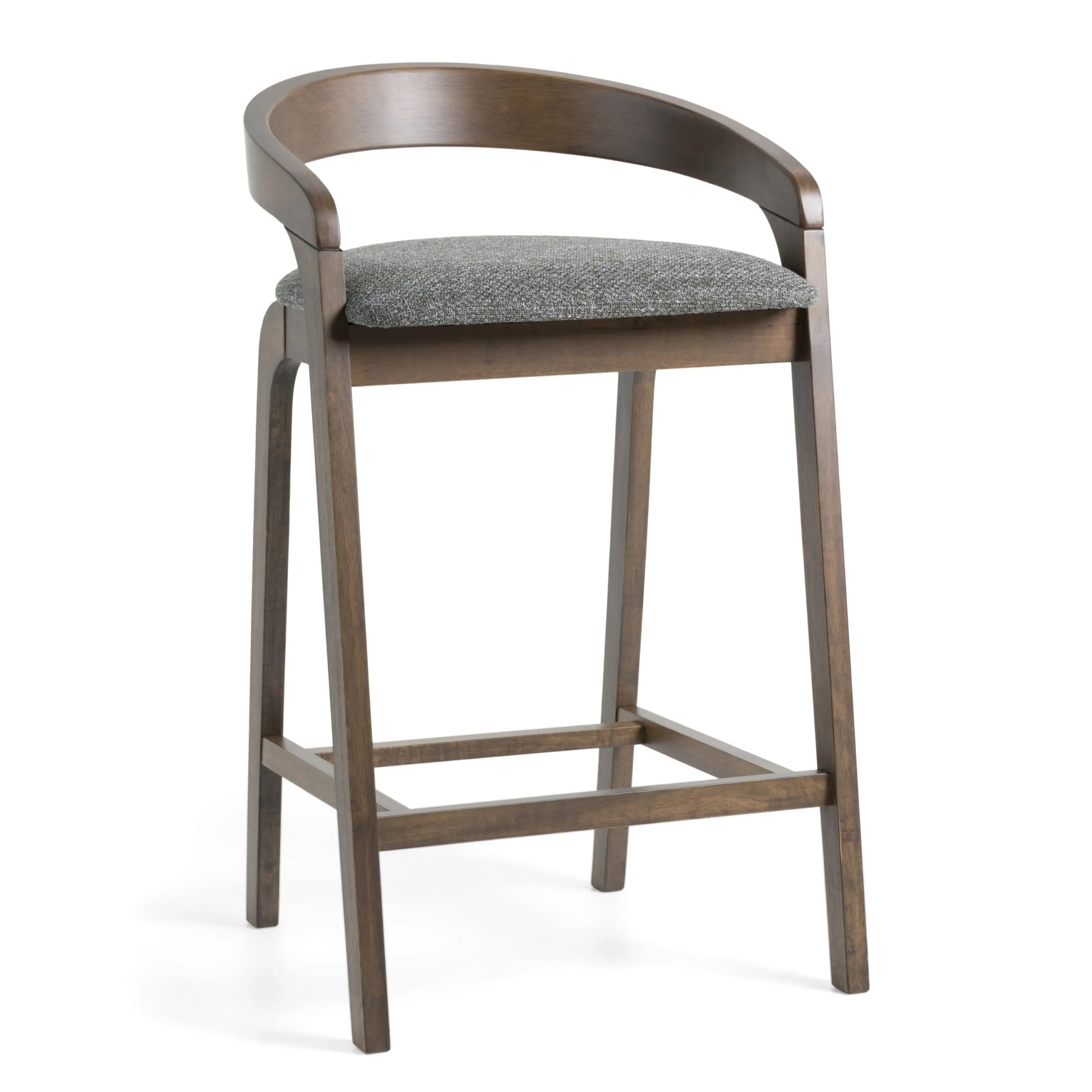 Modrest Vougler - Modern Grey Fabric + Wenge Counter Chair (Set of 2) - Image 2