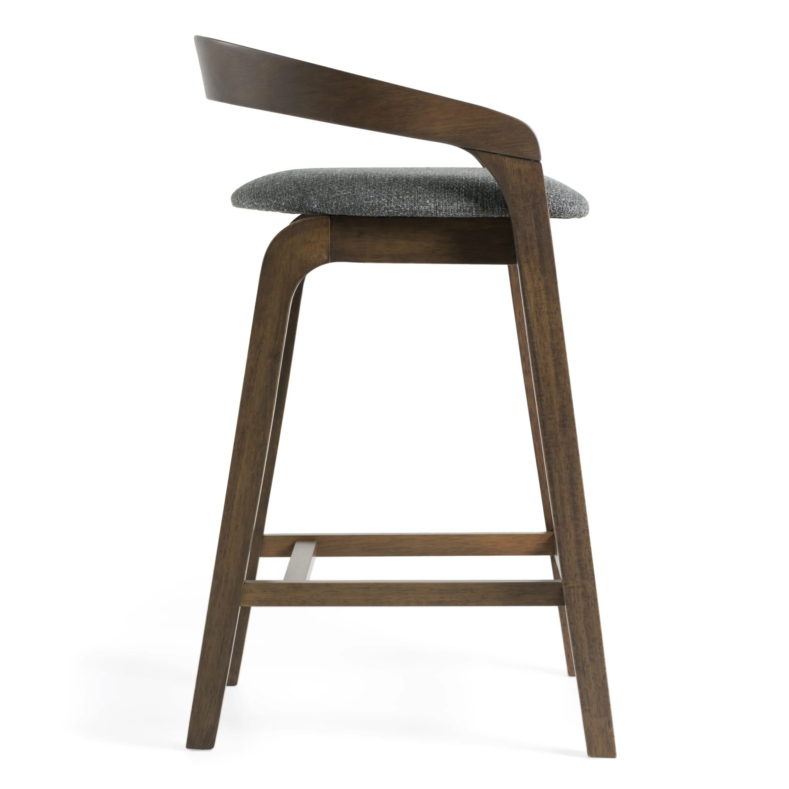 Modrest Vougler - Modern Grey Fabric + Wenge Counter Chair (Set of 2) - Image 3