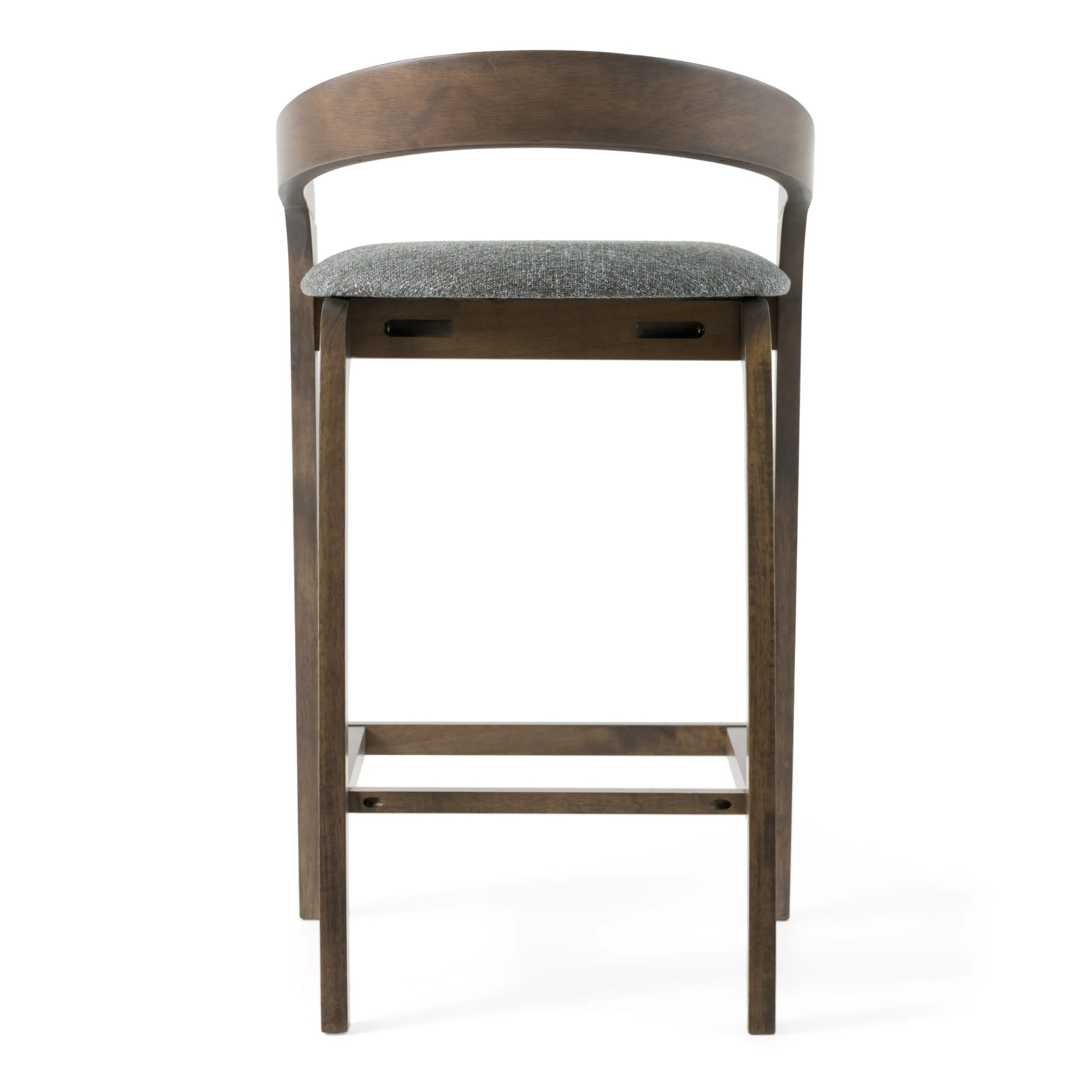 Modrest Vougler - Modern Grey Fabric + Wenge Counter Chair (Set of 2) - Image 4