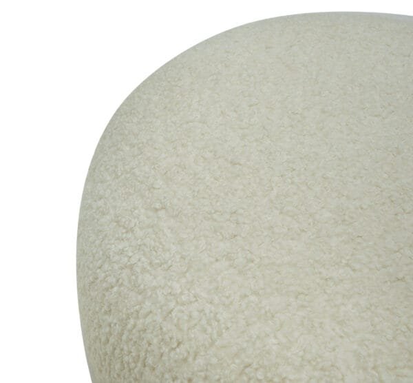 Divani Casa Kael - Contemporary White Sherpa Ottoman - Image 2