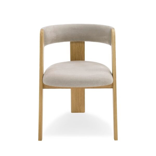 Modrest Washington - Modern Grey Fabric + Natural Oak Dining Chair (Set of 2) - Image 3