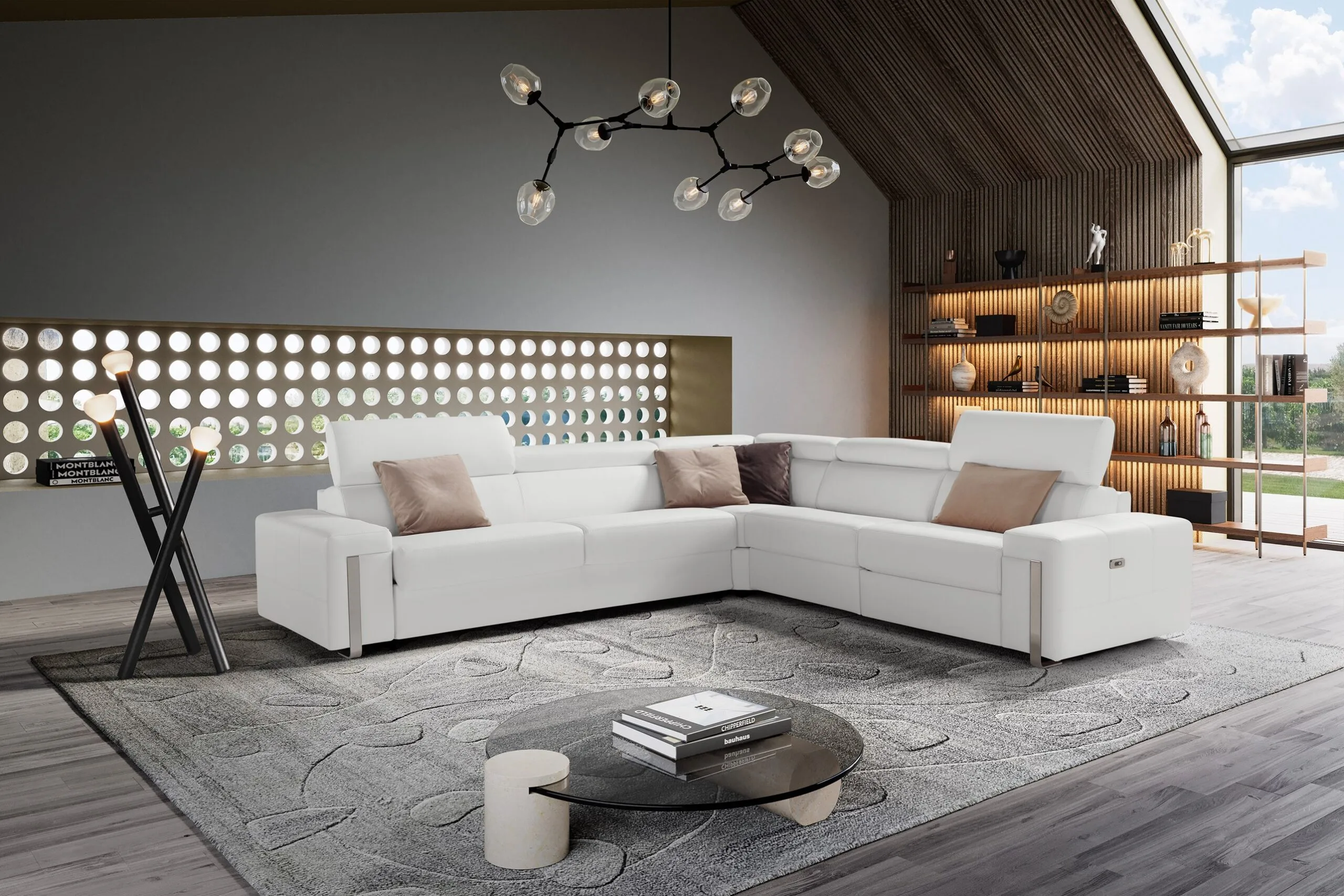 white 3 80994 bogart sectional 1 scaled - Modern Sectional