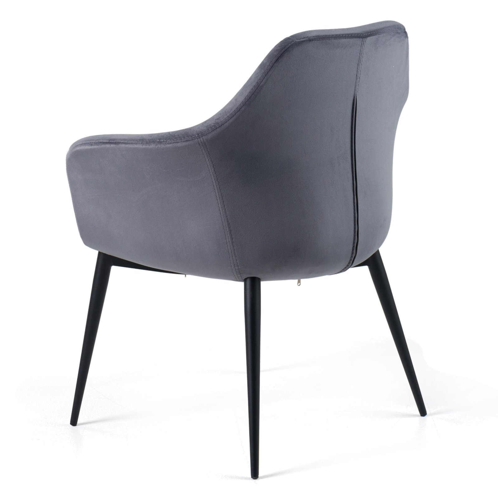 Modrest Wilson - Modern Grey Velvet & Black Dining Chair 5 Modrest Wilson - Modern Grey Velvet & Black Dining Chair - Image 5