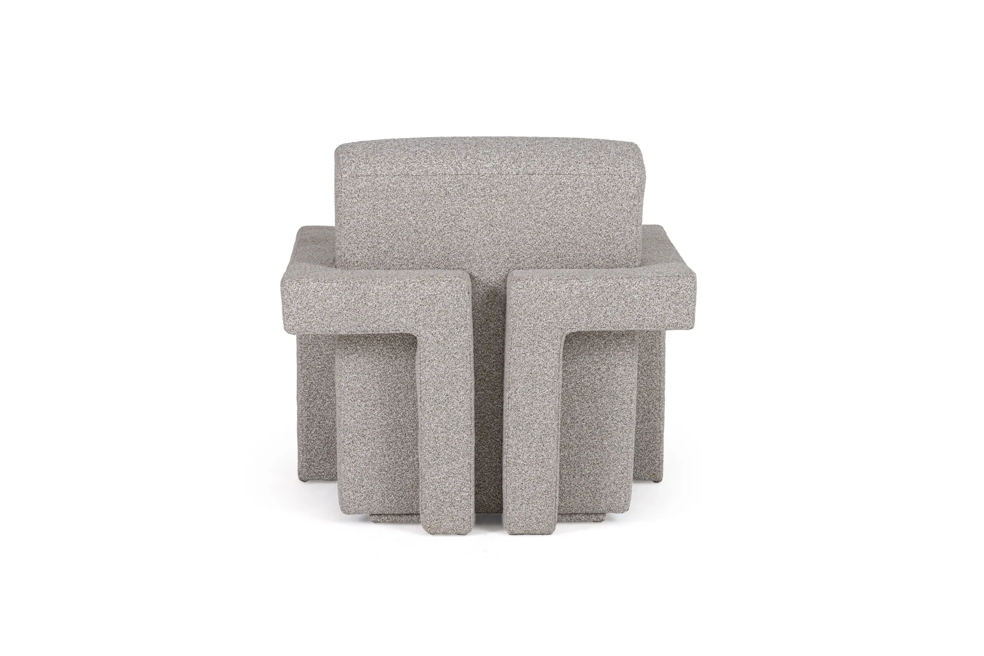 Modrest Wylie - Modern Light Grey-Beige Fabric Accent Chair - Image 2