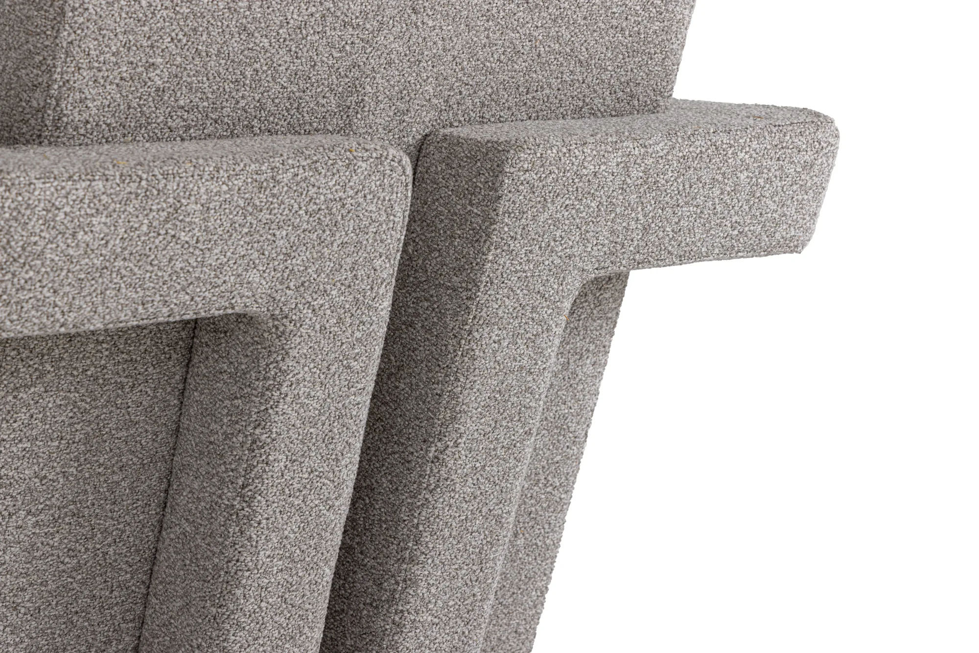 Modrest Wylie - Modern Light Grey-Beige Fabric Accent Chair - Image 3