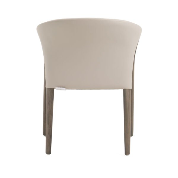 Modrest Wynetta Mid-Century Modern Grey Vegan Leather + Grey Ash Dining Chair - Image 4