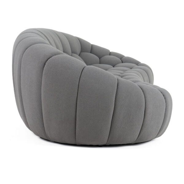 Divani Casa Yolonda - Modern Curved Light Grey Fabric Sofa - Image 3