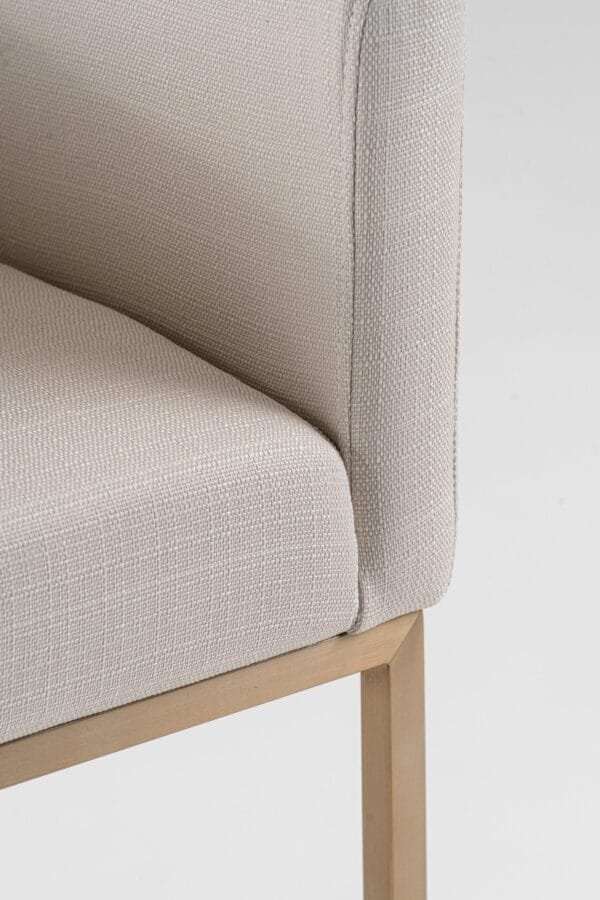 Modrest Yukon - Modern Off White Fabric & Brushed Brass Counter Chair - Image 2