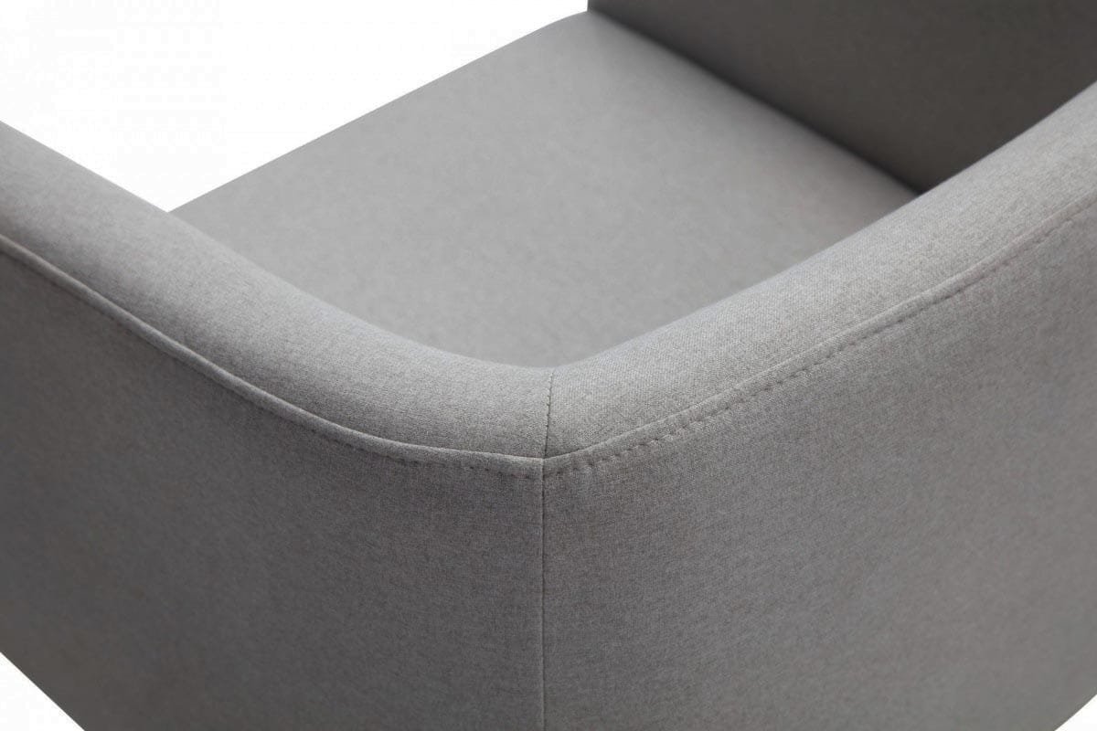 Modrest Yukon - Modern Medium Grey Fabric & Antique Brass Dining Chair 3 Modrest Yukon - Modern Medium Grey Fabric & Antique Brass Dining Chair - Image 3