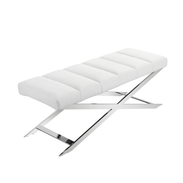 Modrest Xane - Contemporary White Vegan Leather Bench