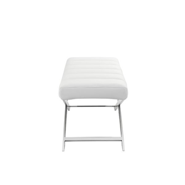 Modrest Xane - Contemporary White Vegan Leather Bench - Image 2