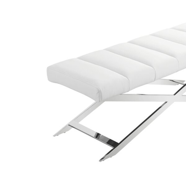 Modrest Xane - Contemporary White Vegan Leather Bench - Image 3