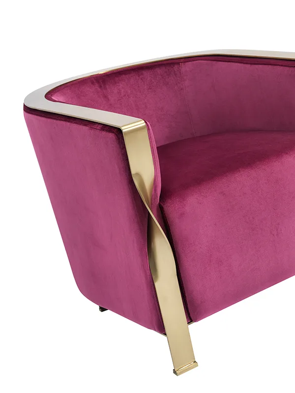 Divani Casa Anthony Modern Pink & Gold Accent Chair - Image 4