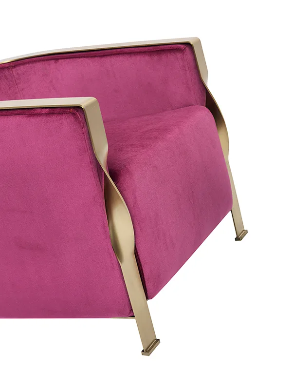 Divani Casa Anthony Modern Pink & Gold Accent Chair - Image 3