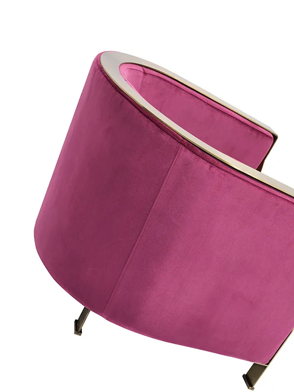 Divani Casa Anthony Modern Pink & Gold Accent Chair - Image 5