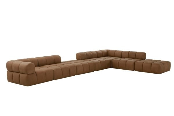 Divani Casa Everest - Modern Brown Leather Ottoman