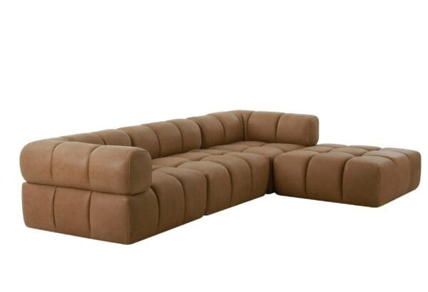 Divani Casa Everest - Modern Brown Leather Modular Armless Sectional Seat - Image 4