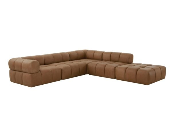 Divani Casa Everest - Modern Brown Leather Ottoman - Image 4