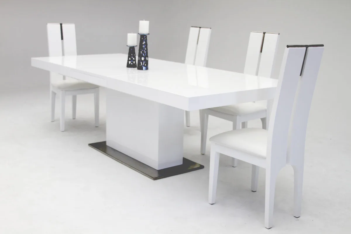 Zenith Modern White Extendable Dining Table - Image 3