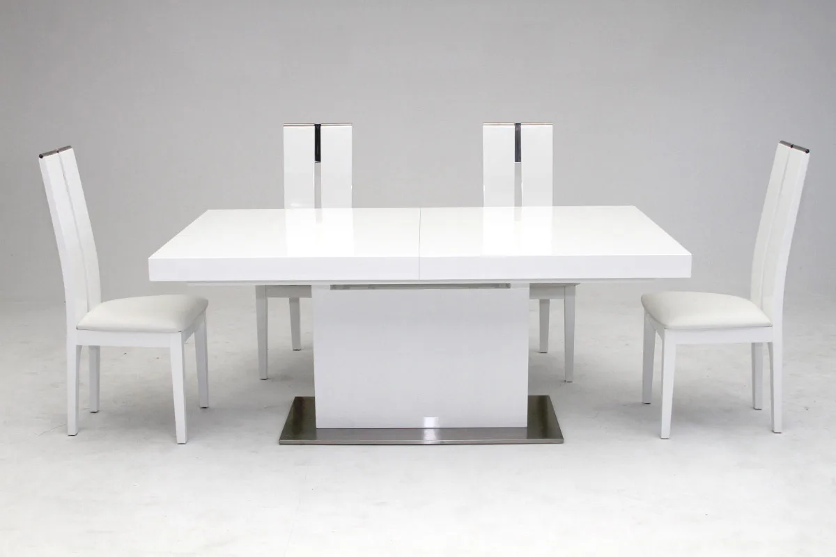 Zenith Modern White Extendable Dining Table - Image 5