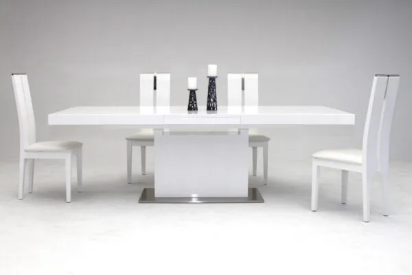 Zenith Modern White Extendable Dining Table - Image 2