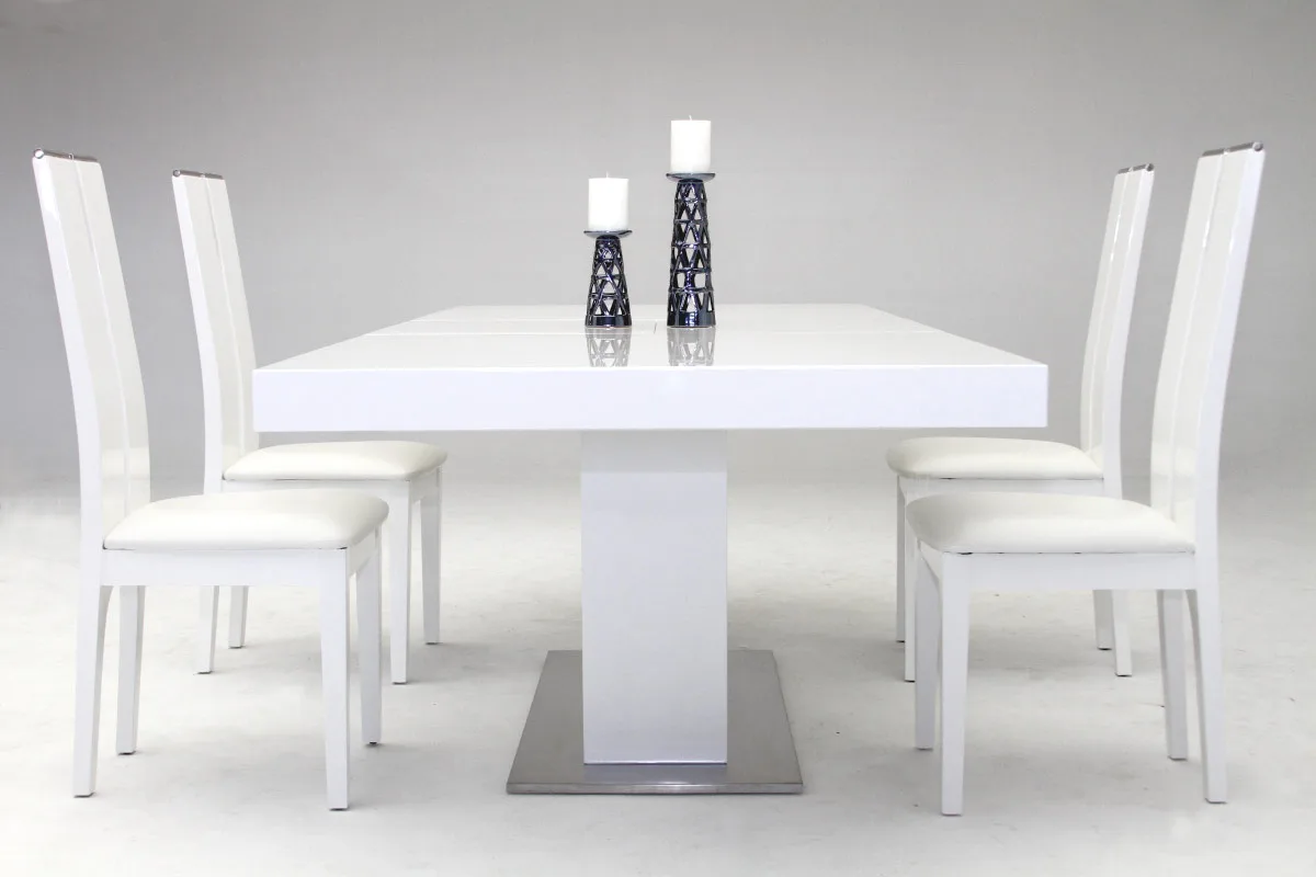 Zenith Modern White Extendable Dining Table - Image 4