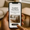 How to order custom furniture online in Mexico 5 Customer ordering custom furniture online in Mexico via smartphone